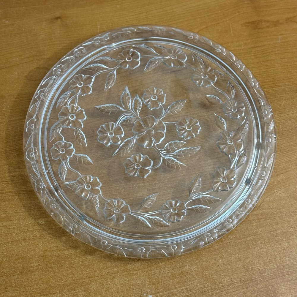 Vintage Fantasia princess house large‎ clear glass Crystal serving platter